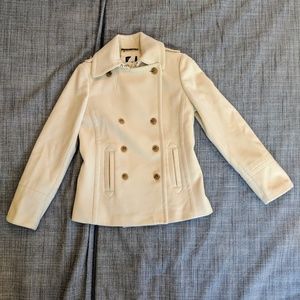 J. Crew Wool Pea Coat Cream/Off-White Size S